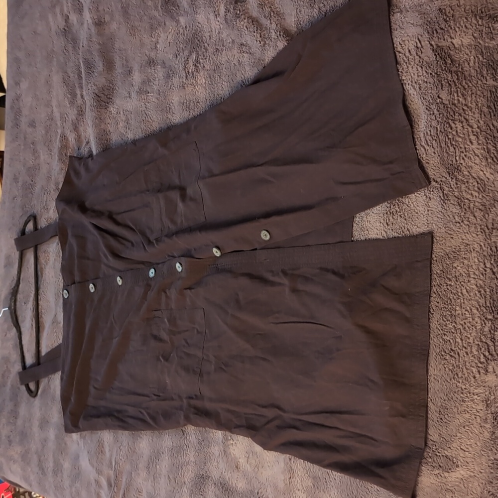 Joe Fresh| NWT Black Button Down Midi Dress Cotton Blend - Picture 7 of 15